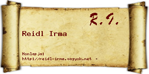 Reidl Irma névjegykártya