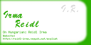 irma reidl business card